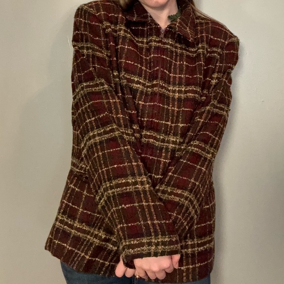 Sag Harbor plaid autumnal casual blazer w/zip. - Picture 3 of 7